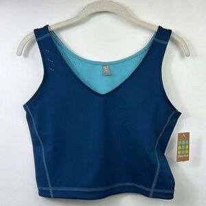 NWT Title Nine Teal Laser Cut Mad Dash Tank Small Reversible Front to Back